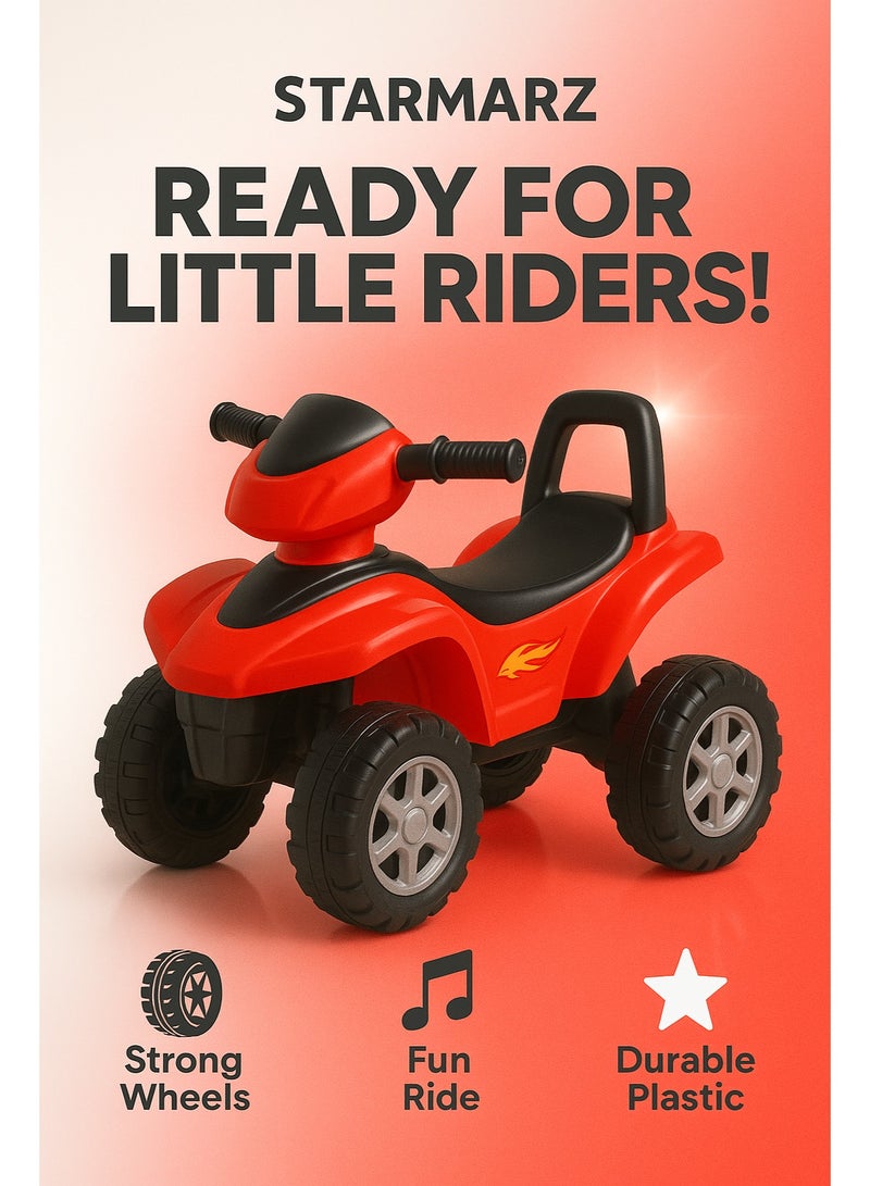 StarMarz Premium Mini Quad Ride-On ATV –  4-Wheel Foot-to-Floor Toddler Ride-On with Steering Handle & Comfort Seat – Kids (1–5 Years), Red - Image 3